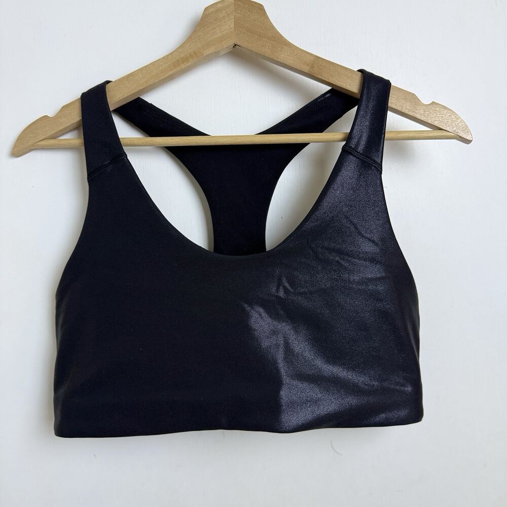 Old Navy Active Powersoft Women’s Black Shiny Workout Bra Medium Support Size L